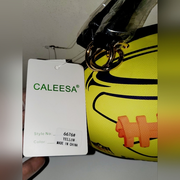 Caleesa Yellow NFL Football-Shaped Crossbody / Shoulder /...